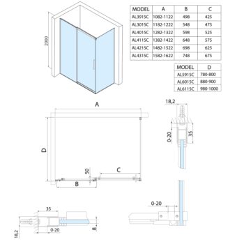 POLYSAN - ALTIS obdĺžniková sprchová zástena 1100x900 L/P varianta AL3915CAL6015C