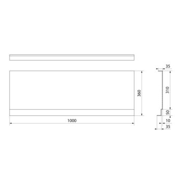 POLYSAN - DEEP PLAIN NIKA panel, 100x36cm 84825