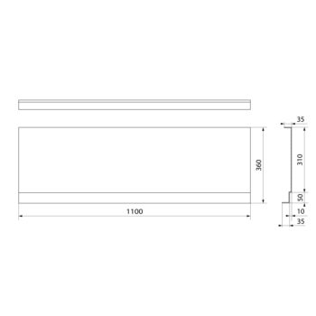 POLYSAN - DEEP PLAIN NIKA panel, 110x36cm 84872