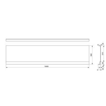 POLYSAN - DEEP PLAIN NIKA panel, 160x36cm 73202