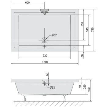 POLYSAN - DEEP hlboká sprchová vanička obdĺžnik 120x75x26cm, biela 71564