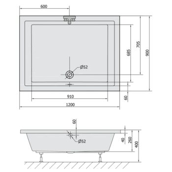 POLYSAN - DEEP hlboká sprchová vanička obdĺžnik 120x90x26cm, biela 72383