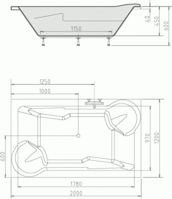 POLYSAN - DUO obdĺžniková vaňa 200x120x45cm, biela 16111
