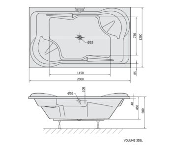 POLYSAN - DUO obdĺžniková vaňa 200x120x45cm, biela 16111