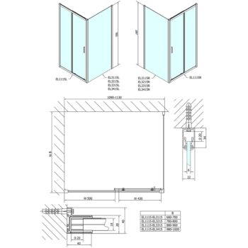 POLYSAN - EASY obdĺžniková sprchová zástena 1100x800 L/P varianta EL1115EL3215