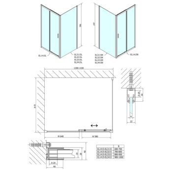 POLYSAN - EASY obdĺžniková sprchová zástena 1400x800 L/P varianta EL1415EL3215