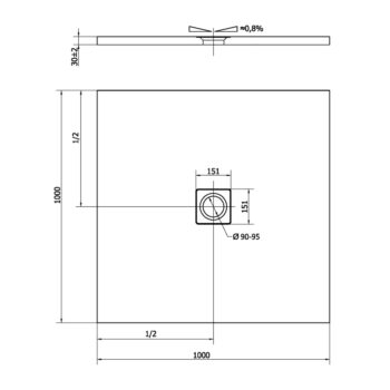 POLYSAN - FLEXIA sprchová vanička z liateho mramoru s možnosťou úpravy rozmeru 100x100cm 71552