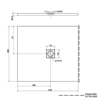 POLYSAN - FLEXIA sprchová vanička z liateho mramoru s možnosťou úpravy rozmeru 110x100cm 72922