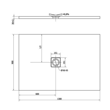 POLYSAN - FLEXIA sprchová vanička z liateho mramoru s možnosťou úpravy rozmeru 130x90cm 72896