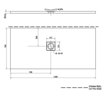 POLYSAN - FLEXIA sprchová vanička z liateho mramoru s možnosťou úpravy rozmeru 150x70cm 90131