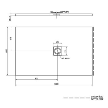 POLYSAN - FLEXIA sprchová vanička z liateho mramoru s možnosťou úpravy rozmeru 160x100cm 72920
