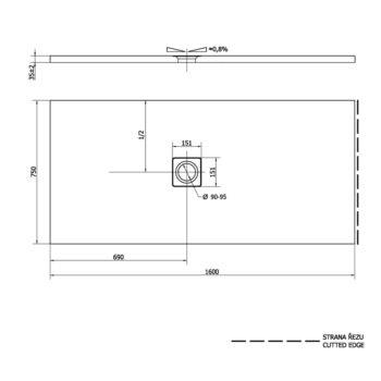 POLYSAN - FLEXIA sprchová vanička z liateho mramoru s možnosťou úpravy rozmeru 160x75cm 72921