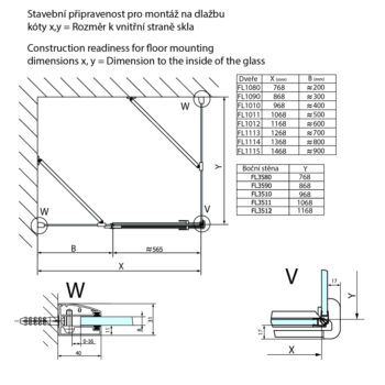 POLYSAN - FORTIS obdĺžniková sprchová zástena 1000x800 R varianta FL1010RFL3580
