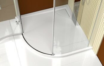 POLYSAN - LUSSA sprchová vanička z liateho mramoru so záklopom, štvrťkruh 90x90cm, R550 71602