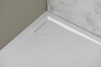 POLYSAN - LUSSA sprchová vanička z liateho mramoru so záklopom, štvrťkruh 90x90cm, R550 71602