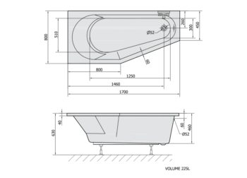 POLYSAN - TIGRA L asymetrická vaňa 170x80x46cm, biela 90111