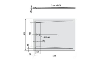 POLYSAN - VARESA sprchová vanička z liateho mramoru so záklopom, obdĺžnik 110x90cm 72938