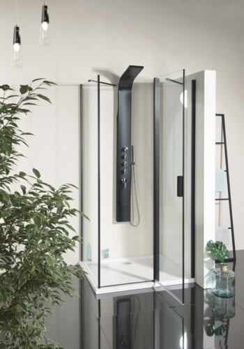 POLYSAN - ZOOM BLACK sprchové dvere 1200, číre sklo ZL1312B