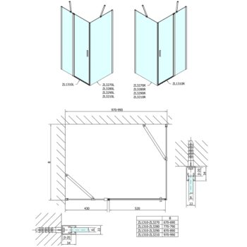 POLYSAN - ZOOM obdĺžniková sprchová zástena 1000x900 L/P varianta ZL1310ZL3290
