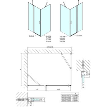 POLYSAN - ZOOM obdĺžniková sprchová zástena 1200x900 L/P varianta ZL1312ZL3290