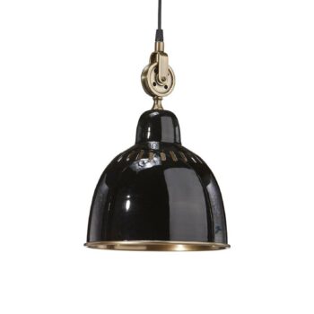 PR Home Cleveland závesná lampa, Ø 23 cm, čierna/mosadz