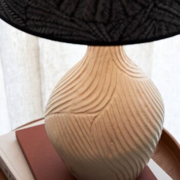PR Home Hope stolová lampa Ø 35 cm béžová/čierna