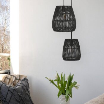 PR Home Saigon vonkajšia závesná lampa čierna Ø18cm kábel 2,5m