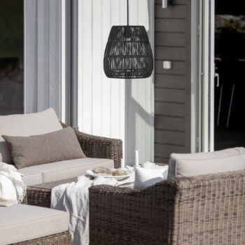 PR Home Saigon vonkajšia závesná lampa čierna Ø38cm kábel 2,5m