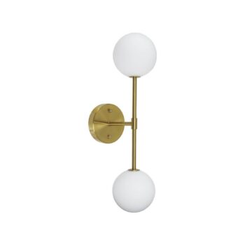 PR Home Sigma D nástenné svietidlo, zlatá/opálová farba, 2 svetlá 49 cm sklo