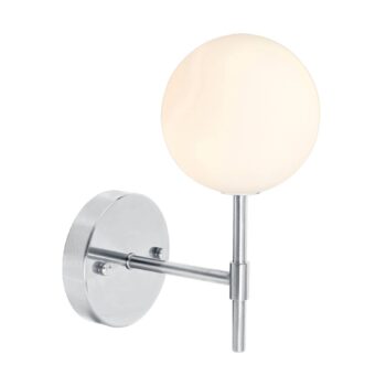 PR Home Sigma S nástenné svietidlo, chróm/opál, 1 svetlo 25 cm sklo