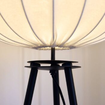 PR Home Stojacia lampa Base, čierna, výška 125 cm, textil