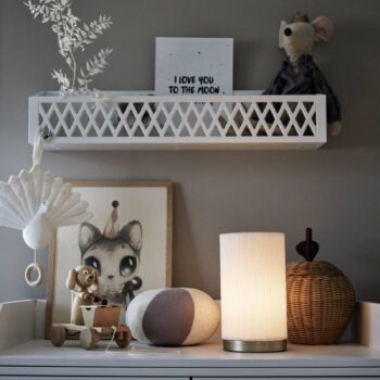 PR Home Stolná lampa Dora, biela, výška 25 cm