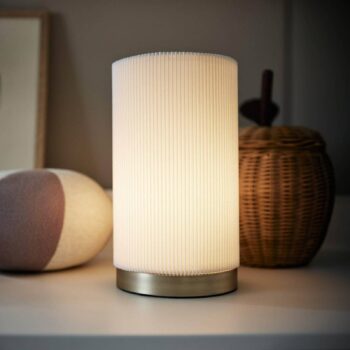 PR Home Stolná lampa Dora, biela, výška 25 cm