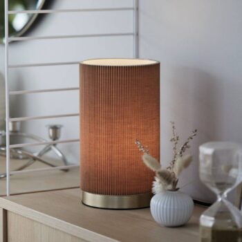 PR Home Stolná lampa Dora, hnedá, výška 25 cm