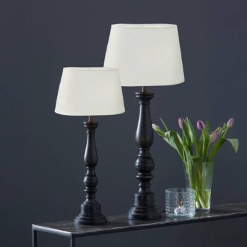 PR Home Stolná lampa Doris Omera biela/čierna 64 cm látka/drevo
