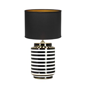 PR Home Stolná lampa Gatsby, Ø 30 cm, keramika/textil