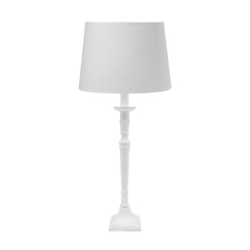 PR Home Stolná lampa Salong Sofia Lin, biela 55 cm látka/kov