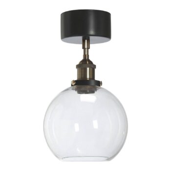 PR Home Stropné svietidlo Omega, číre/mosadzné/čierne, Ø 20 cm