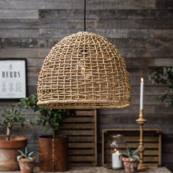 PR Home Závesné svietidlo Cebu, Ø 57 cm, tienidlo na lampu Lampakanay, IP20