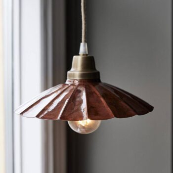 PR Home Závesné svietidlo Ester, terakota, Ø 24 cm, železná zástrčka