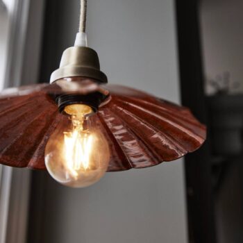 PR Home Závesné svietidlo Ester, terakota, Ø 24 cm, železná zástrčka