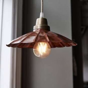 PR Home Závesné svietidlo Ester, terakota, Ø 24 cm, železná zástrčka