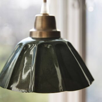 PR Home Závesné svietidlo Ester, zelené, Ø 17 cm, železo, zástrčka