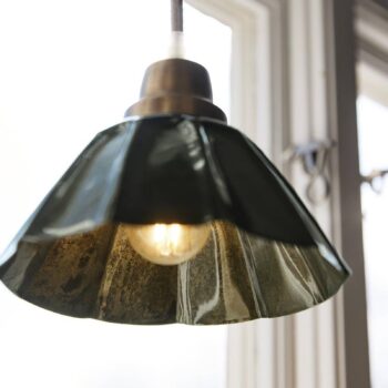 PR Home Závesné svietidlo Ester, zelené, Ø 17 cm, železo, zástrčka