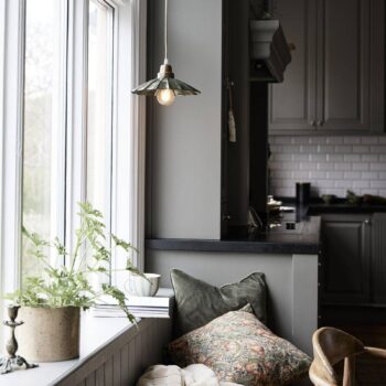 PR Home Závesné svietidlo Ester, zelené, Ø 24 cm, železo, zástrčka
