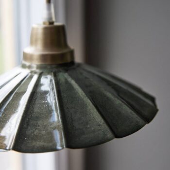 PR Home Závesné svietidlo Ester, zelené, Ø 24 cm, železo, zástrčka