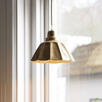 PR Home Závesné svietidlo Ester, žlté, Ø 17 cm, železo, zástrčka