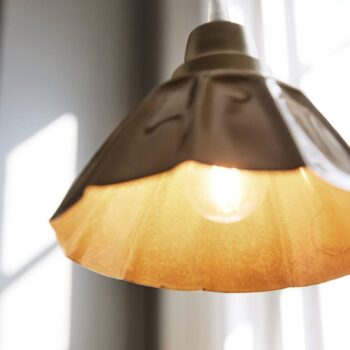 PR Home Závesné svietidlo Ester, žlté, Ø 17 cm, železo, zástrčka