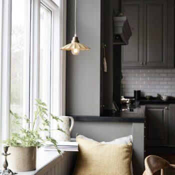 PR Home Závesné svietidlo Ester, žlté, Ø 24 cm, železo, zástrčka
