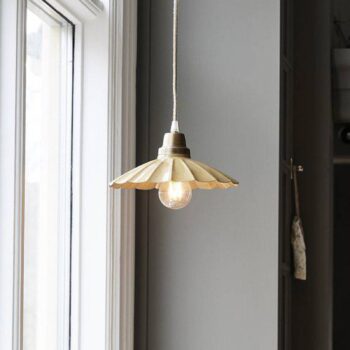 PR Home Závesné svietidlo Ester, žlté, Ø 24 cm, železo, zástrčka